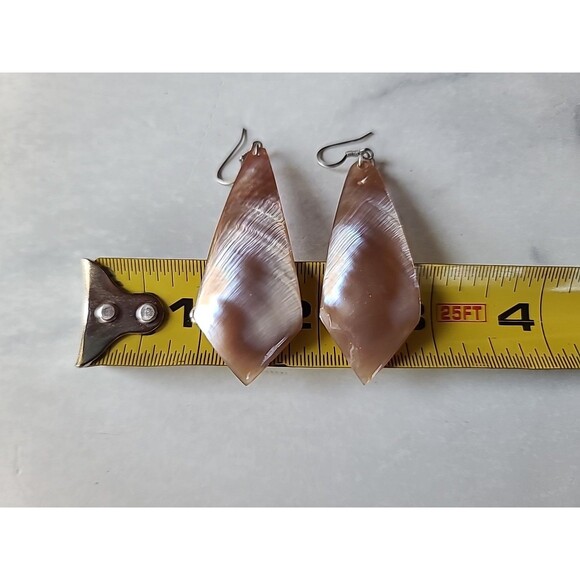 Abalone Shell Dangling Pierced Earrings Vintage, READ Description - Picture 8 of 10